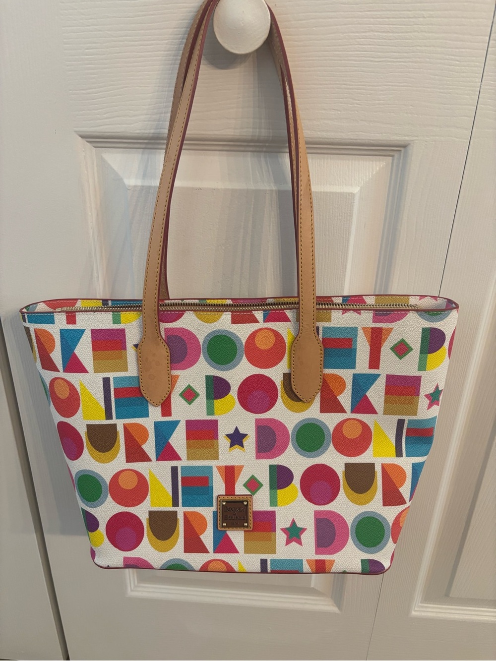 Dooney & Bourke Art Deco Tote Bag-White